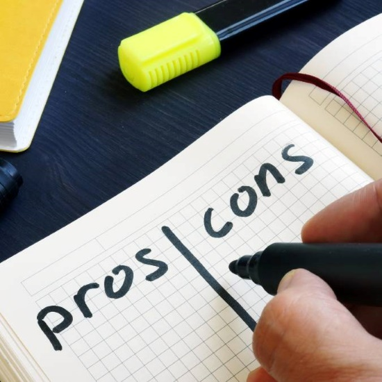 A person making a pros and cons list